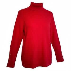 Talbots Vibrant Red Ribbed Turtleneck